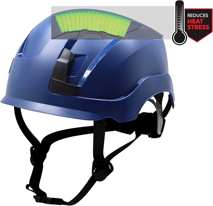 GE Safety Helmet, Impact Absorbing Tech, Adjustable Ratchet, ANSI Type 1, Memory Foam Padding, Hard Hats Protection, Lightweight, Durable, Chin Strap, Comfortable Fit OSHA Approved