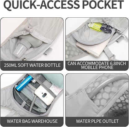 Hydration Pack Backpack, Lightweight Water Backpack with 2L Leakproof Hydration Bladder Daypack for Men Women,Running Hydration Vest for Outdoor Trail