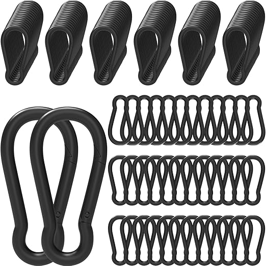 100Pcs 2.4" Carabiner Clip Spring Snap Hook, M6 2-3/8 Inch Heavy Duty Black Small Carabiner, Quick Link Keychain Clip for Keys Swing Set Camping Gym Hiking Traveling(260 lbs Capacity)