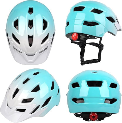 Kids Bike Helmet,Bavilk Kids Boys Girls Bike Helmets with LED Light Detachable Visor Children Youth Teen Multi-Sport for Skating Cycling Scooter Skateboard Adjustable & Lightweight 19.7"-22.4"