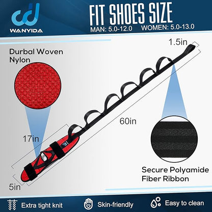 Foot Calf stretcher for Plantar Fasciitis, Achilles Tendonitis, Heel Spurs, Drop Foot. Yoga Stretching Strap for Leg, Thigh and Hamstring (Red)