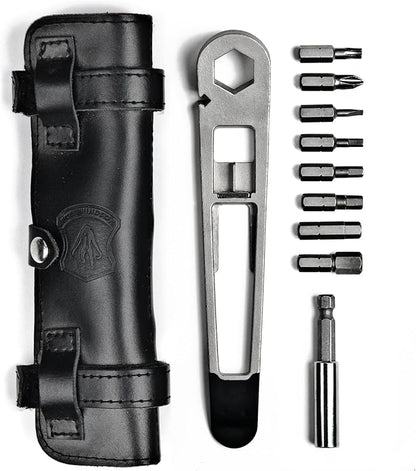 FULL WINDSOR -The Nutter Bicycle Multi Tool–Portable Cycling Repair Kit for MTB, Road & Dirt Bikes – Includes Spanner, Magnetic Bit, Tire Levers & Bottle Opener–Compact Black Case for On-the-Go Fixes