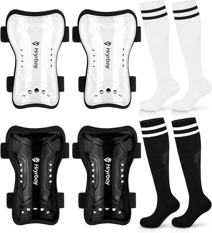 Kids Soccer Shin Guards and Socks Toddler Soccer Shin Pads Protective Defender Gear for 3-15 Years Old Youth Boys Girls