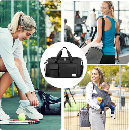 FIORETTO Women's Gym Duffle Bag with Shoes Compartment, 37L Capacity, Ideal for Travel, Gym, Sports, Duffel, Weekender