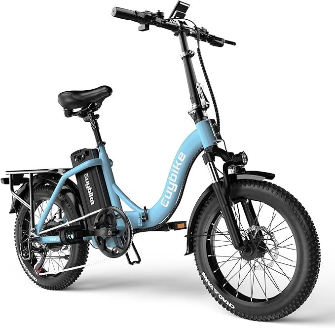 Folding Electric Bike for Adults with Peak 1000W Motor, 48V 20AH Battery up to 30MPH 80 Miles, 20" Fat Tire All Terrain Ebike, Front Suspension 7-Speed Commuter E Bike, Step-Thru, UL Certified