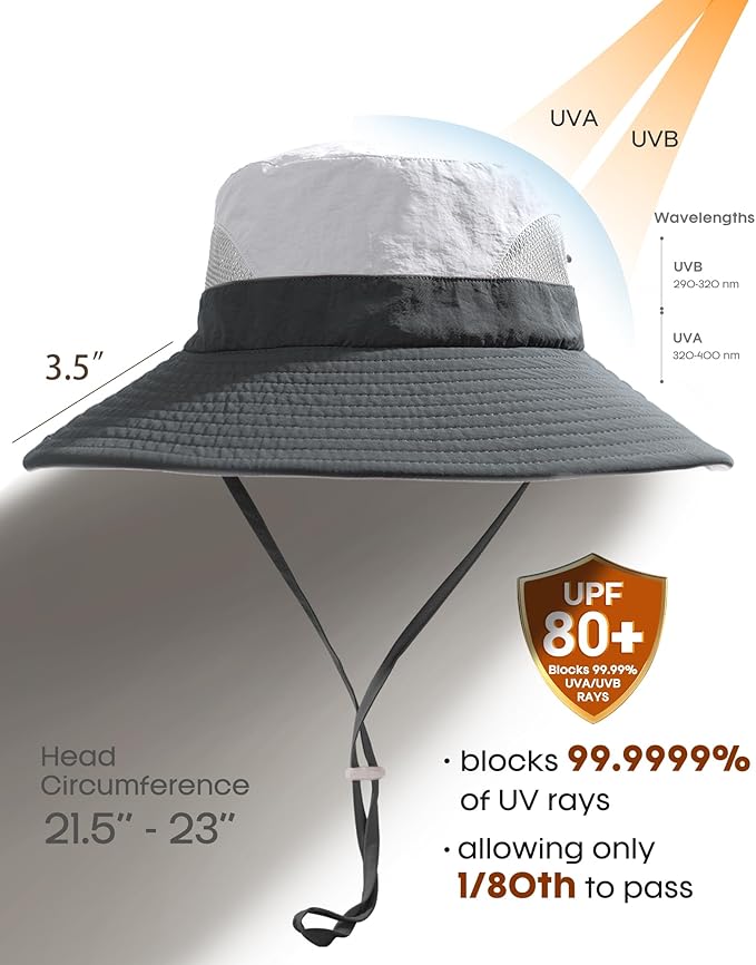 FURTALK Womens Sun Hat with Ponytail Hole Beach Hiking Summer Wide Brim UPF 80+ Outdoor Protection Foldable Bucket Hat