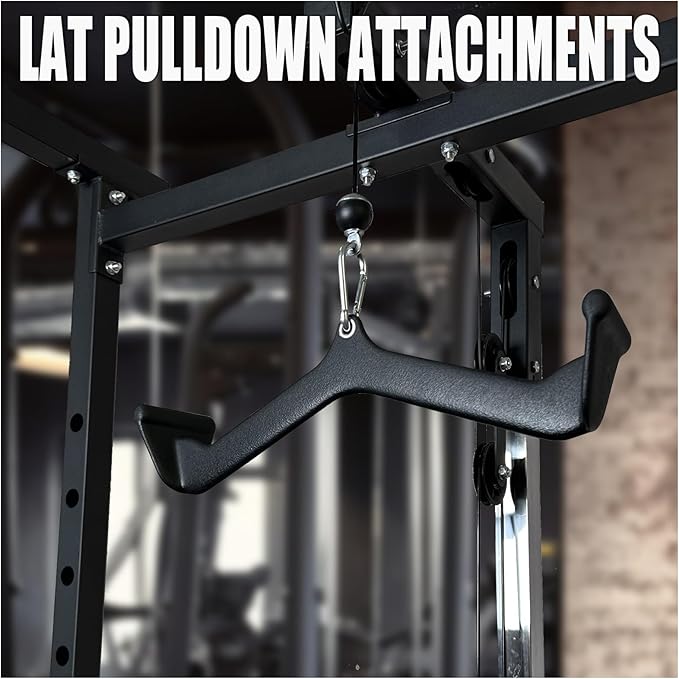 LAT Pulldown Attachments, LAT Bar Cable Machine Attachment,T-bar V-bar, LAT Pull Down Bars, Back Tricep Bar Strength Training Handle for Home Gym Fitness