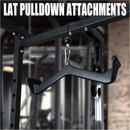 LAT Pulldown Attachments, LAT Bar Cable Machine Attachment,T-bar V-bar, LAT Pull Down Bars, Back Tricep Bar Strength Training Handle for Home Gym Fitness