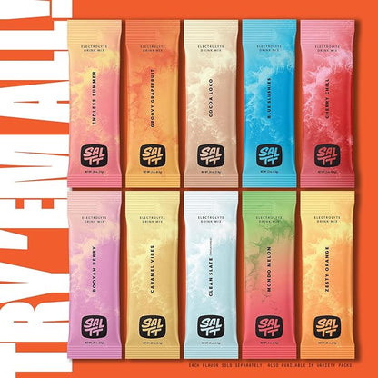 Keto Chow SALTT Electrolytes Powder Packets, Lemon Lime Twist (30 Hydration Packets) - Magnesium, Potassium, Sodium, Trace Minerals - Vegan, Sugar & Gluten Free - Travel Essentials - Made in USA