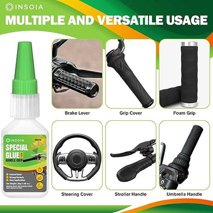 Grip Glue, 30g Quick Dry Handlebar Grip Adhesive for Motorcycle, Dirt Bike, ATV, Bicycle, Ebike & Snowmobile ??Quick-Dry, Waterproof, Flexible Repair Clear Glue