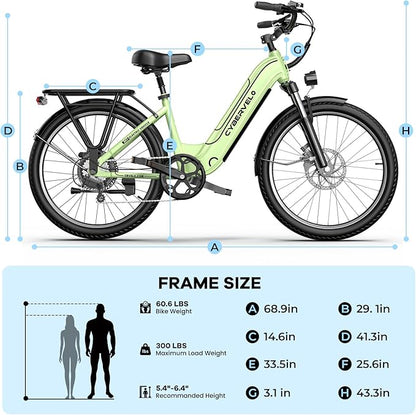 1000 Peak Electric Bike for Adults,up 80 Miles Removable Battery Ebike, 26" Electric E Bike with 7-Speed,Adult Electric Bicycles for Commute Beach Snow Womens All Terrain