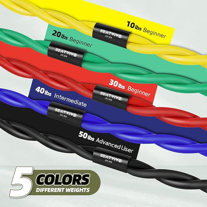 Resistance Band Figure 8 Exercise Cord, Fitness Resistance Bands with Handles, Exercise Tube Band for Arm and Shoulder Stretch