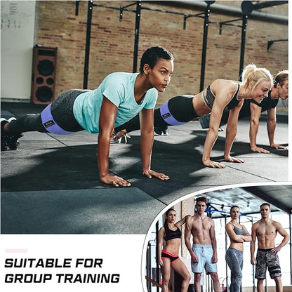 12 Pcs Fabric Resistance Bands for Working Out Booty Workout Stretch Exercise Bands Non Slip for Legs Squat Resistance Loop for Women Men Starter Butt Hip Thigh Fitness