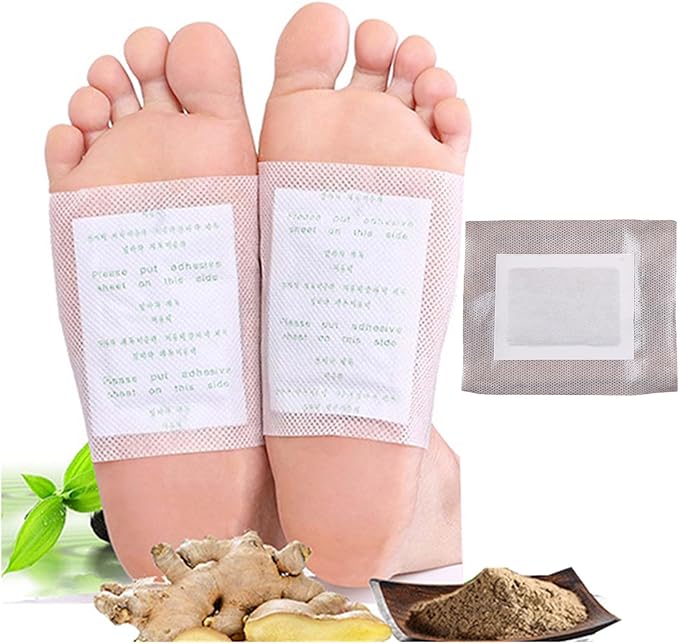 Foot Pads 100 Pieces-Premium Ginger Powder Bamboo Vinegar Feet Pads,Deep Cleansing Foot Patches for Feet Care