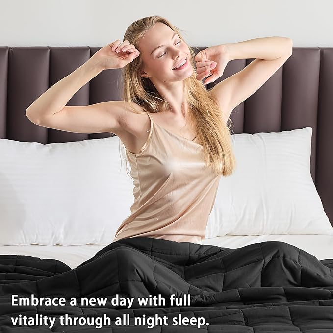 King Size Weighted Blanket for Adults (30 lbs, 80” x 87”, Black) Cooling Heavy Blanket for Sleeping Perfect for 290-310 lbs, Breathable Blanket for Adults & Couple All Season, Machine Washable