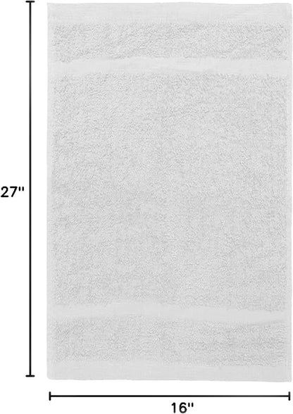 Avalon Salon Towel - White Hand Towels Bulk Pack of 24-100% Cotton Absorbent Spa, Facial & Gym Towels for Working Out - 16x27 Inches (Not Bleach Proof)
