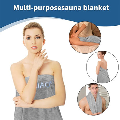 Infrared Sauna Blanket Towel Inserted 30" x 70" Reusable Machine Washable Insert Towel Easy Detoxification Simplifies Clean-Up Super Absorbent Perfect Companion for Infrared Sauna Blanket (Gray)