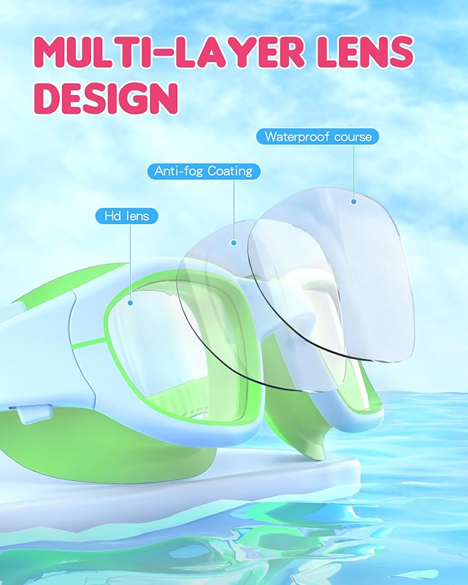 Kids Swim Goggles,Swimming Goggles for Kids 6-14, Anti-Fog UV Protection Pool Glasses for Boys Girls