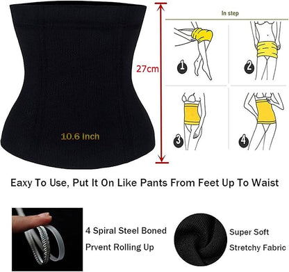 FUT Women's Waist Trainer Shapewear Tummy Control Waist Cincher Slim Body Shaper Postpartum Belly Band Wrap
