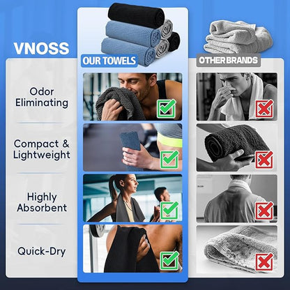 Microfiber Gym Towels for Working Out, Quickly Dry Yoga Hand Towels for Men & Women Tennis, 16 Inch x 27 Inch, 3 Pack, Multicolor