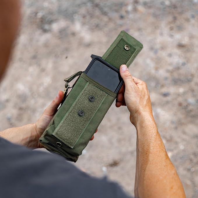 Iron InfideI Battle Bottle Sleeve - 64 oz and 32 oz Water Bottle Sleeve Only for Half Gallon 1L Steel Water Bottle | Rugged Cover with Molle for Versatile Design with Storage for Phone, Wallet & Keys