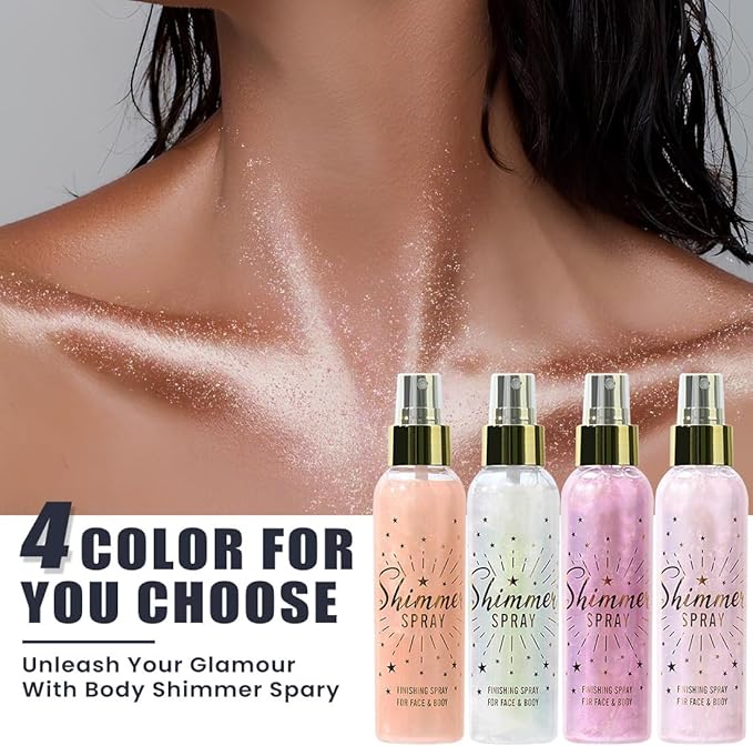 Glitter Spray for Hair and Body, Glitter Body Spray, Glitter Spray for Clothes, Quick-Drying Waterproofing Body Shimmer Suitable for Festival Rave 3.72fl Oz (Purple, 3.72 fl oz)