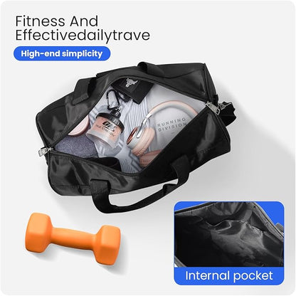 C&F BOGMOST Small Gym Bag for Travel & Duffel - 17 Inch Lightweight Carry On Bag for Men & Women, Mini Duffel Bag,Perfect for Sports, Weekend Trips, and Overnight Stays, Black