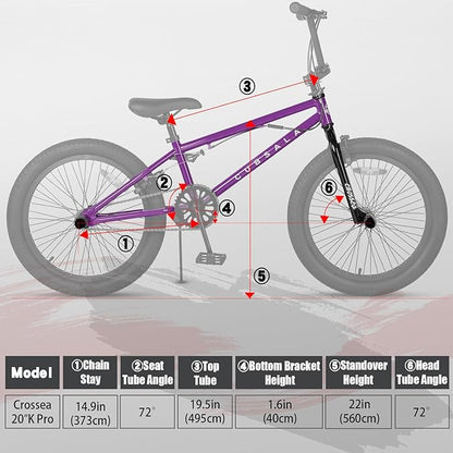 Freestyle BMX Bike, 18 20 Inch Kids Bicycle for 5-13 Years Old Kids and Beginner Level Rider, Multiple Colors