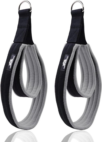 1 Pair Enhanced Pilates Double Loop Straps for Reformer, Thickened D-Ring Handle Straps, Yoga Exercise Accessories in 2 Lengths and Multicolor for Home Gym Workout