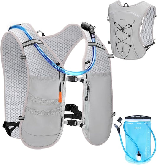 ECOHUB Running Hydration Vest Backpack,Lightweight Breathable Pack with 2L Water Bladder Bag Daypack for Hiking Trail Running Cycling Race Marathon for Women Men