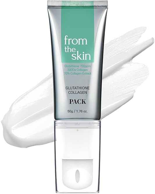 Glutathione Collagen Peel Off Mask - Anti Aging Korean Face Mask, Face Lift, Radiance Boost, Reduces Wrinkles - Built-in Silicone Spatula, 700ppm Glutathione & 300 Da Collagen, 1.76 oz.