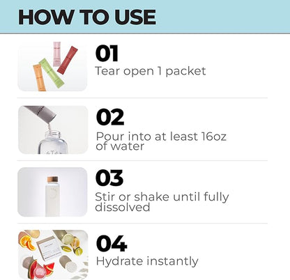 Instant Hydration Electrolytes Powder Packets - Variety Pack - Zero Sugar - Keto, Vegan, Gluten-Free, Non-GMO - Boost Recovery, Brain Function, Muscle & Tissue Health - 12 Sticks