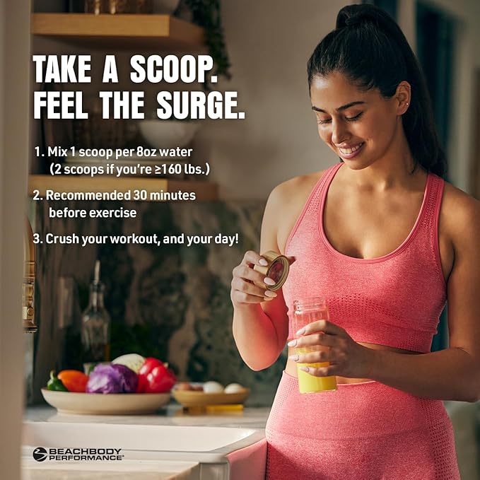 BODi Energize Pre Workout Powder - Beta-Alanine, Quercetin & Low-Dose Caffeine Formula for Enhanced Energy & Focus, Increase Energy & Endurance Supplement, Lemon Flavored, 40 Servings