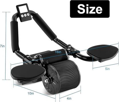 Elbow Support Automatic Rebound Abdominal Wheel,Ab Roller for Abdominal Exercise Machine,Dolly Core Strengthening Trainer Fitness Belly Training Ab Roller