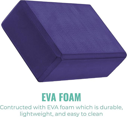 3" Yoga Block, 10 Pack Bulk EVA Foam Yoga Blocks, Firm and Supportive Yoga Brick, Balance Foam for Stretching, Pilates, and Workout, 3" x 6" x 9"
