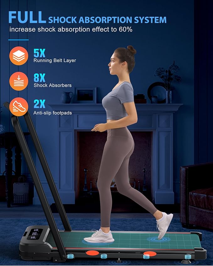 340lb Capacity Walking Pad Treadmill with 12% Incline, Big LED Display Under Desk Treadmill Support Full Manual/3-Preset Countdown/App Mode, Portable Treadmills for Small Spaces