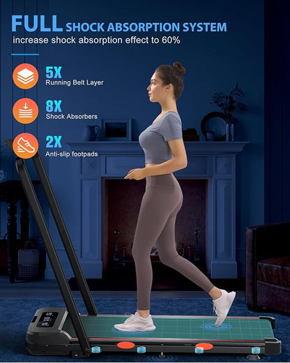 340lb Capacity Walking Pad Treadmill with 12% Incline, Big LED Display Under Desk Treadmill Support Full Manual/3-Preset Countdown/App Mode, Portable Treadmills for Small Spaces