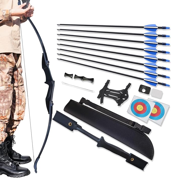 Bow and Arrow Set for Adults Beginner Teens, Dual Arrow Rest for Right and Left Handed Bows 20lbs 30lbs 40lbs Entry Level to Intermediate Archers Complete Equipped Value for Money