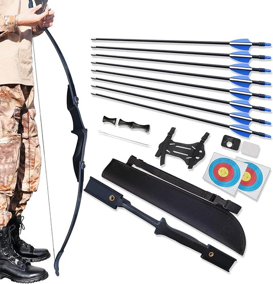 Bow and Arrow Set for Adults Beginner Teens, Dual Arrow Rest for Right and Left Handed Bows 20lbs 30lbs 40lbs Entry Level to Intermediate Archers Complete Equipped Value for Money