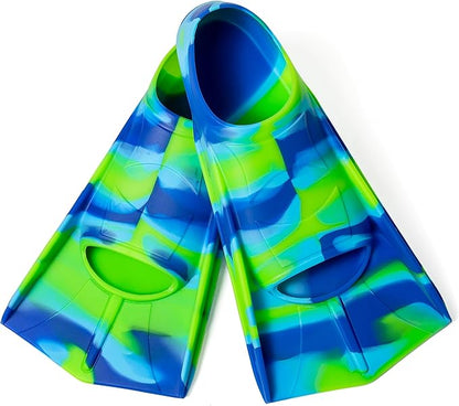 Kids Swim Fins,Short Comfortable Flippers for Lap Swimming and Training for Child,Girls,Boys,Beginners