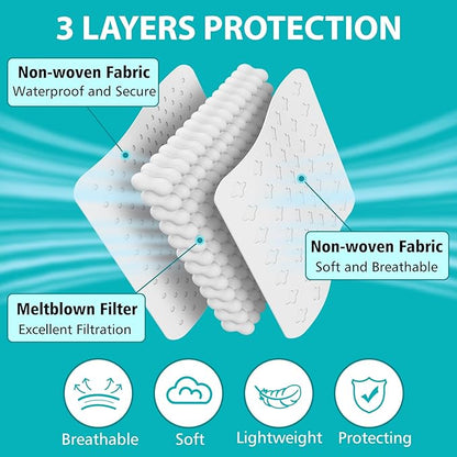 100 PCS Disposable Face Masks, Black Disposable Masks, 3 Ply Protection Face Masks