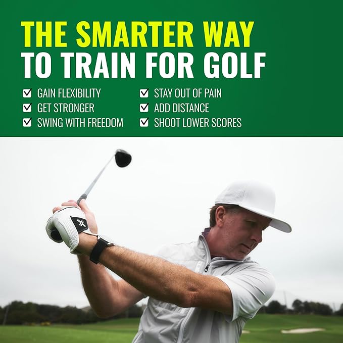 GolfForever Swing Trainer Plus – Golf Fitness & Training System for Strength, Flexibility & Swing Power – Includes 1-Year Membership & Premium Training Bar for Golf-Specific Workouts