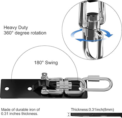 Heavy Bag Hanger,Punching Bag Mount Hanger Bracket,Ceiling Mount Hook 360°Rotation Wood Beam Holder Body Weight Strength Training Systems,Suitable for Swings and sandbags(900 LB Capacity)