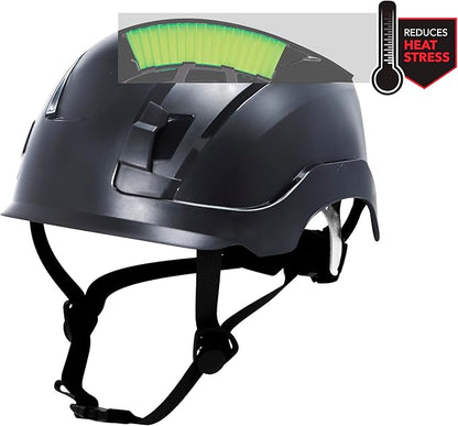 GE Safety Helmet, Impact Absorbing Tech, Adjustable Ratchet, ANSI Type 1, Memory Foam Padding, Hard Hats Protection, Lightweight, Durable, Chin Strap, Comfortable Fit OSHA Approved