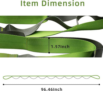 SANKUU Yoga Straps Stretching Strap with 12 Loops Workout Poster, Straps for Stretching Physical Therapy Equipment Long Stretch Out Bands for Exercise, Pilates and Gymnastics for Women Men