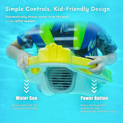 Electric Swimming Kickboard for Kids,Motorized Swim Board with Water Gun, Motorized Swim Training for Children Adults, 60N Thrust, 198 lbs Buoyancy, 25V Rechargeable Battery
