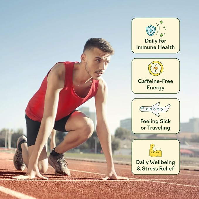 Feel Goods Immunity Icon, Zero Sugar, Vitamin C, A, B, D, E & Zinc, Organic Elderberry, Ashwagandha, Drink Mix Powder, Vegan, Non GMO, Caffeine & Gluten Free | Peach Lemonade, 15 Count