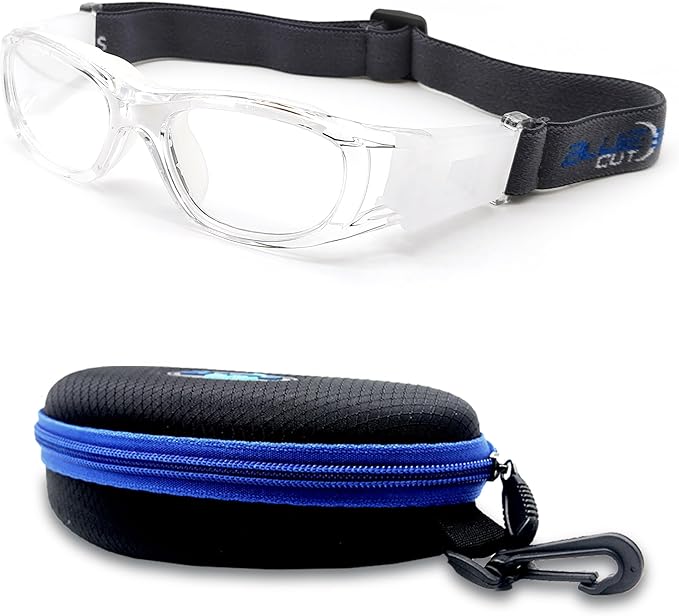 BLUE CUT Safety Basketball Goggles For Kids for Outdoor Sports Activities Anti Fog Replaceable to Prescription Lenses