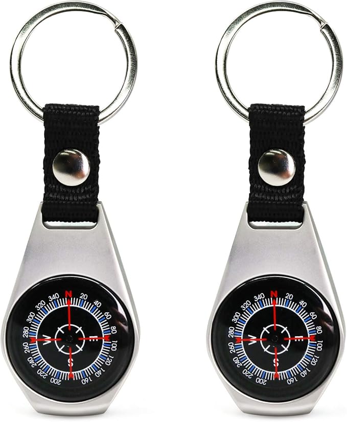 2 Pack Style Key Ring Compass
