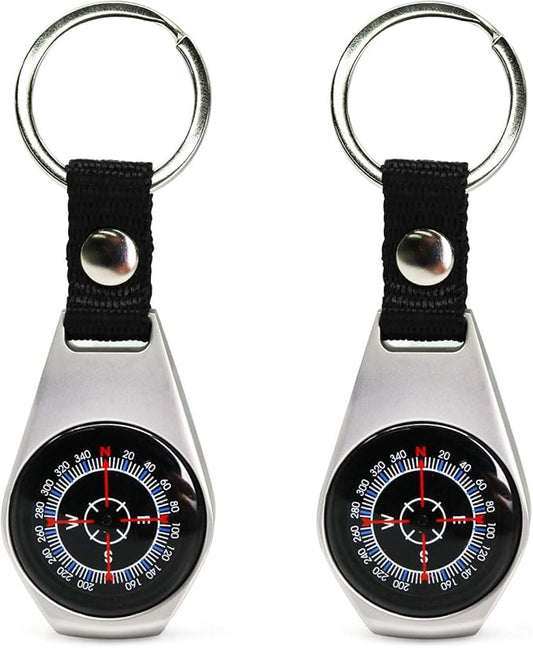 2 Pack Style Key Ring Compass
